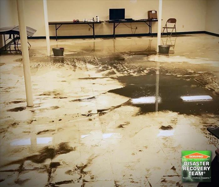 a commercial building with flood damage with excessive rainfall from a major storm